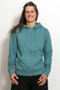 Frauen-Zip-Hoody aus fair gehandelter Biobaumwolle teal