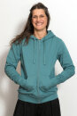 Frauen-Zip-Hoody aus fair gehandelter Biobaumwolle teal
