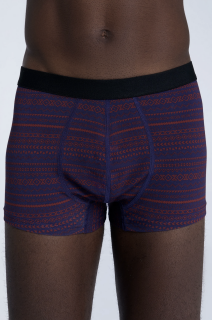 Herren Trunkshorts tibetrot-navy geometrisch