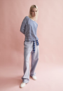 Longsleeve Xianaa lovely Stripes oatmilk-lapis blue L
