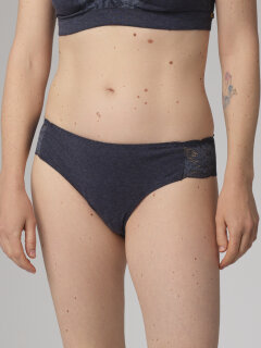 Mini Slip mit Spitze marine-melange 38