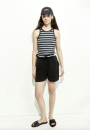 Vaanna Shorts aus Viskose-Leinen-Mix schwarz