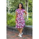 Harbor Dress, painted floral-magenta