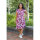 Harbor Dress, painted floral-magenta