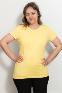 Frauen Fit T-Shirt dusty yellow