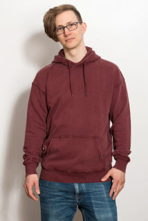 EP Unisex Hoodie stone washed burgundy