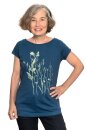 Frauenshirt Kenia Fair Trade Raglan Wilde Wiese dunkelblau L