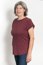 EP Women Rolled Up Sleeve stone wash burgundy L
