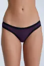 Damenslip mit Spitze tibetrot-navy-geometrisches Muster