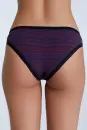 Damenslip mit Spitze tibetrot-navy-geometrisches Muster
