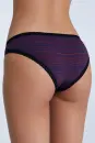 Damenslip mit Spitze tibetrot-navy-geometrisches Muster
