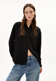 Bluse Larisaana Longsleeve aus Bio-Viskose schwarz