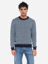 Strickpulliover Hormus Fischgrätmuster hellblau-navy