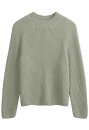 ANALAH Rippstrickpullover Mock Neck green clay