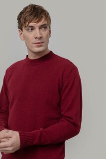 Strickpullover Ferruccio recycelte Wolle red vinaccia