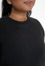 Damen Rippstrick-Pullover ADAH schwarz