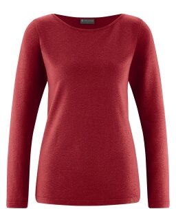 Longsleeve mit U-Bootausschnitt ruby