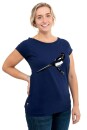 Frauenshirt Kenia Fair Trade Raglan Elster medieval blue L