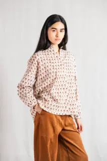 Bio-Baumwoll-Bluse Hawali blockprint