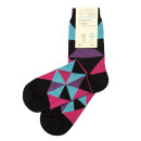 D/H-Socke schwarz-türkis-purple 45-46