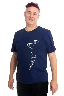 Männershirt Kenia Fair Trade Schafgarbe medieval blue