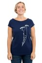 Frauenshirt Kenia Fair Trade Raglan Schafgarbe medieval blue