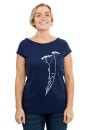 Frauenshirt Kenia Fair Trade Raglan Schafgarbe medieval blue M