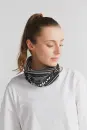 Loop-Schal Bio-Jersey schwarz-weiß-geometrisch