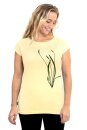 Frauenshirt Kenia Fair Trade Raglan Spitzwegerich gelb