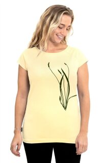 Frauenshirt Kenia Fair Trade Raglan Spitzwegerich gelb XXL