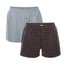 2er Pack Flannel-Boxershorts Boris zinfandel-grey