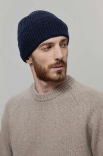 Unisex Strickmütze Marcello recyceltes Kaschmir blue mora