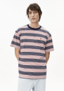 T-Shirt Maarkos Multi Stripes tinted navy-oatmilk