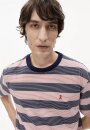 T-Shirt Maarkos Multi Stripes tinted navy-oatmilk