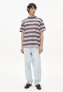T-Shirt Maarkos Multi Stripes tinted navy-oatmilk
