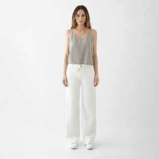 DEW flared soft denim white denim