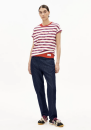 T-Shirt Idaara Stripe light oatmilk-mars red-dynamo blue