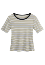 Geripptes T-Shirt JASLEEN dusty green gestreift