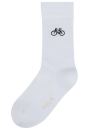Gerippte Socken mit Stickerei BIKE 1 Paar weiß