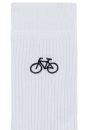Gerippte Socken mit Stickerei BIKE 1 Paar weiß