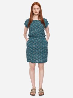 Gemustertes Kleid Milou aus Ecovero™ blau-teal