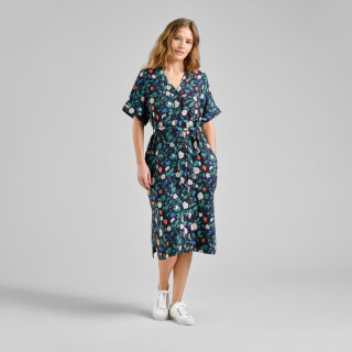 Viskose-Kleid Kallvik Strawberry Field schwarz