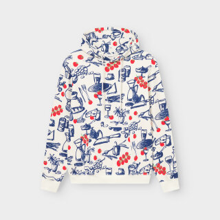 Hoodie Falun Dinner Time oat white