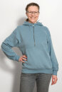 Womens Half Zip Hoodie sueded blue dusk