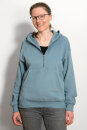 Womens Half Zip Hoodie sueded blue dusk