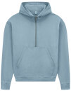 Womens Half Zip Hoodie sueded blue dusk