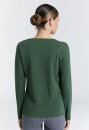 Damen V-Neck Langarmshirt tannennadel