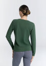 Damen V-Neck Langarmshirt tannennadel