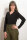 Damen V-Neck Langarmshirt schwarz
