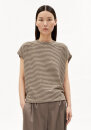 Gestreiftes T-Shirt aus Slub Jersey sand stone-dried palm